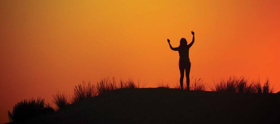 Woman on a hill