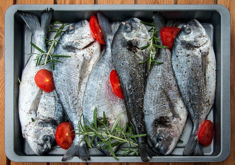 Grilled sea bream