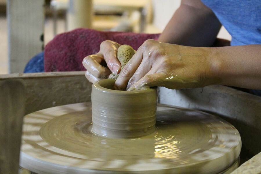 Art therapy can involve a range of creative activities, such as pottery