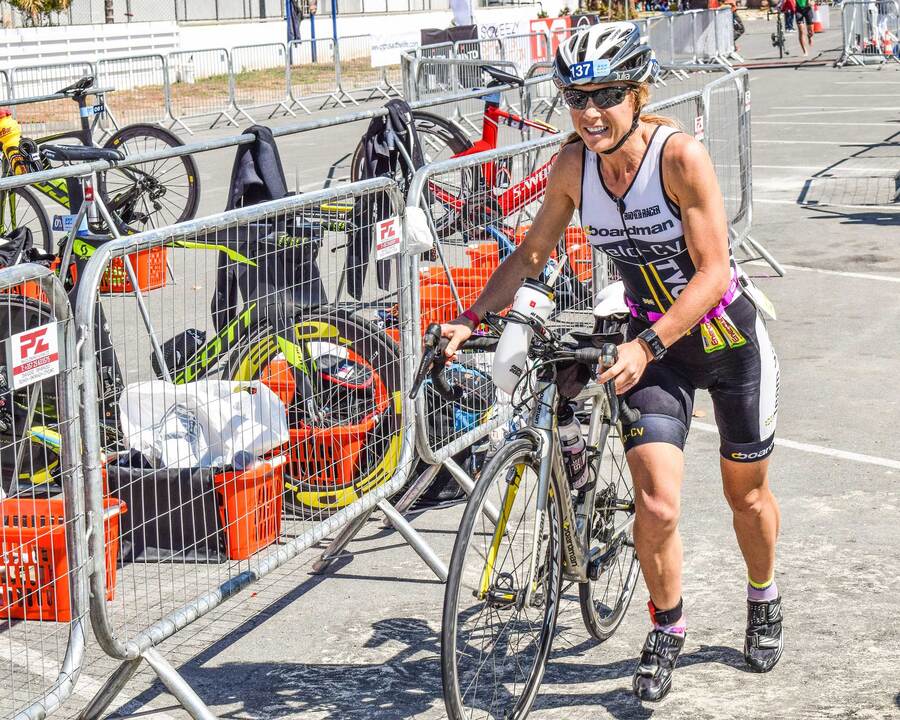 Woman in transition area