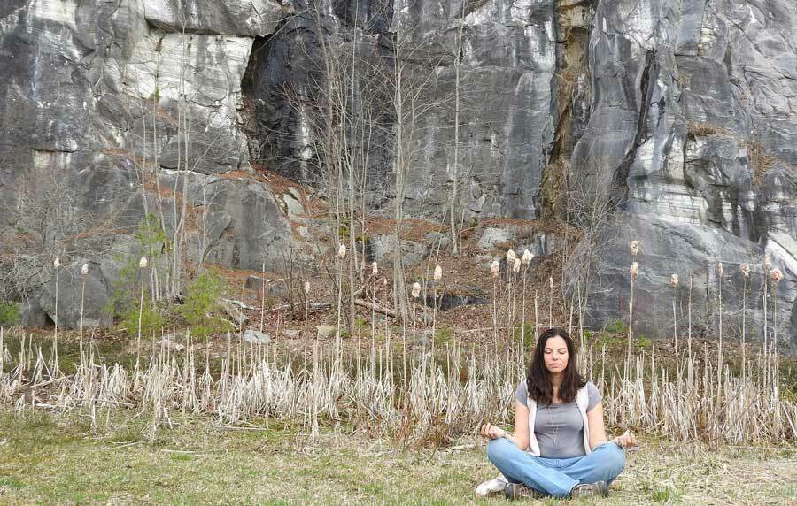Woman meditating in nature